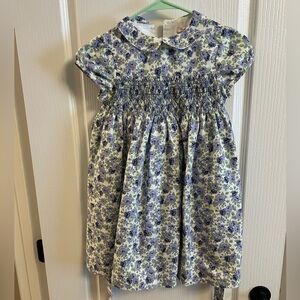 Charming Floral Kids Dress in Blue and White